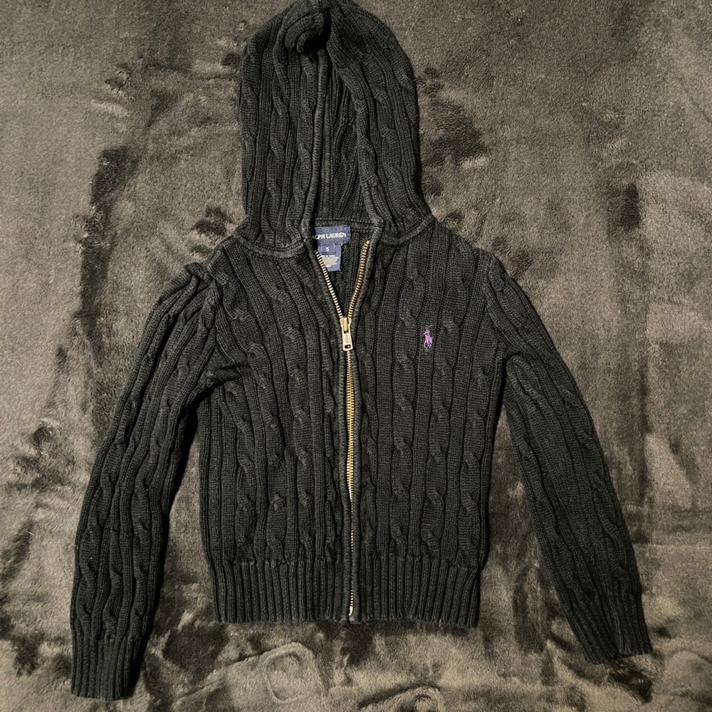 Ralph Lauren Girls Hooded Zip Sweater